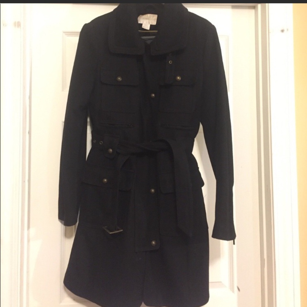 Black Worthington belted trench coat